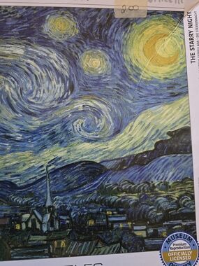 The Starry Night Wall Art Print - Blue & Yellow